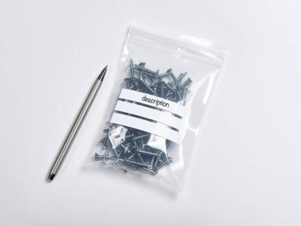 Druckverschlussbeutel mit Schreibblock 60x80 mm - (Set à 100 Stück)